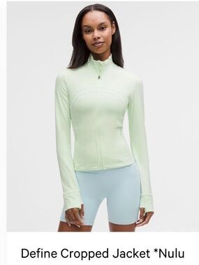 lululemon athletica Define Cropped Jacket in Light Green